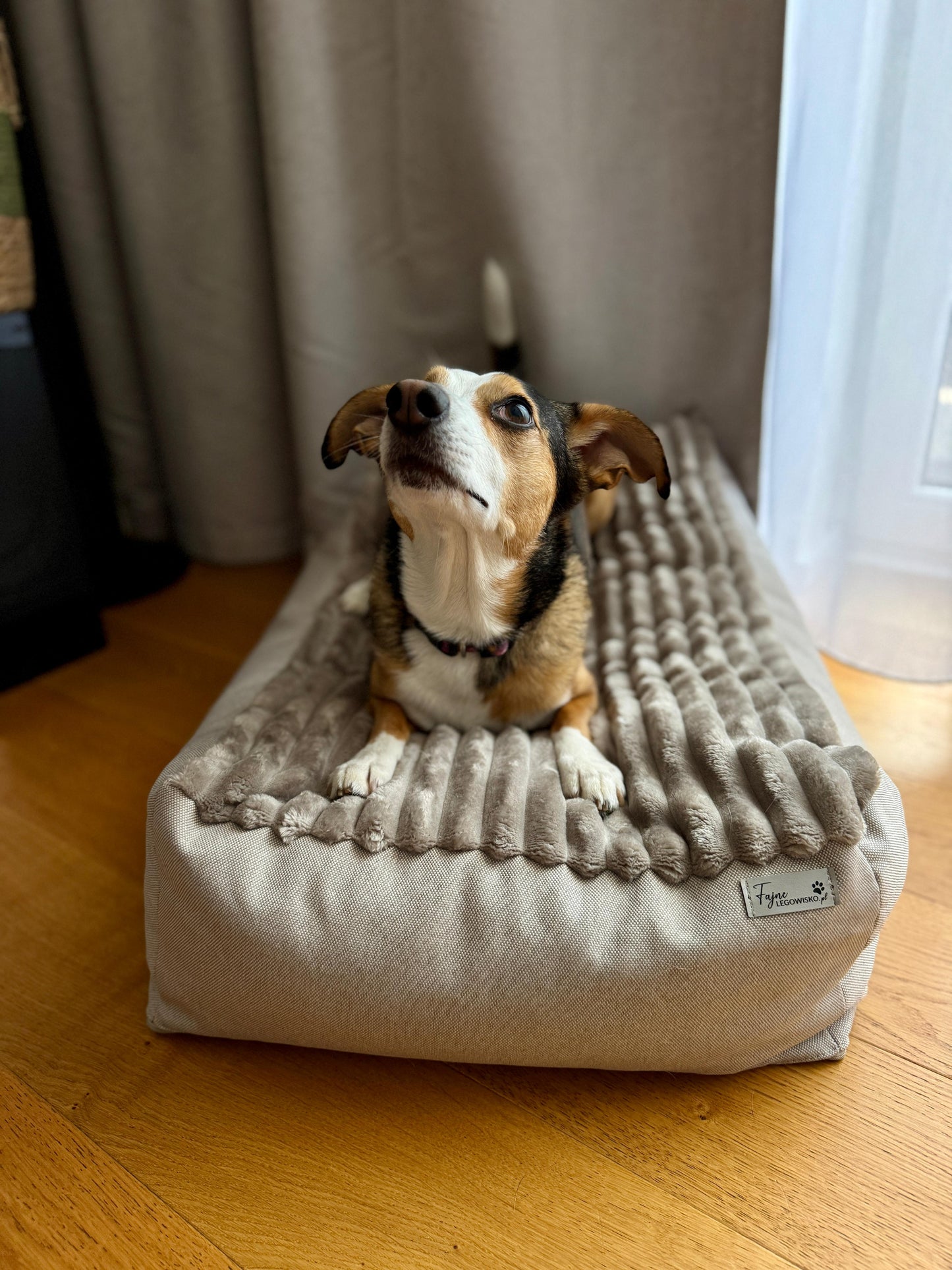 Leżanka beżowa, legowisko dla psa