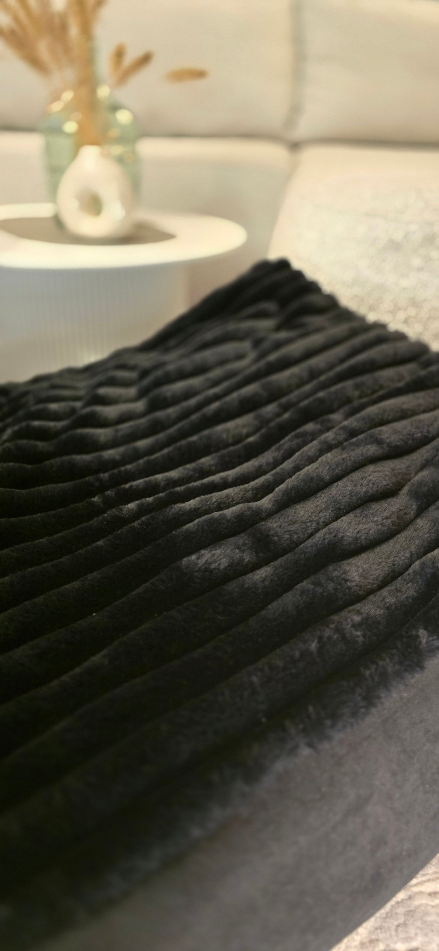 Leżanka dla psa z futerkiem prążkowanym, legowisko