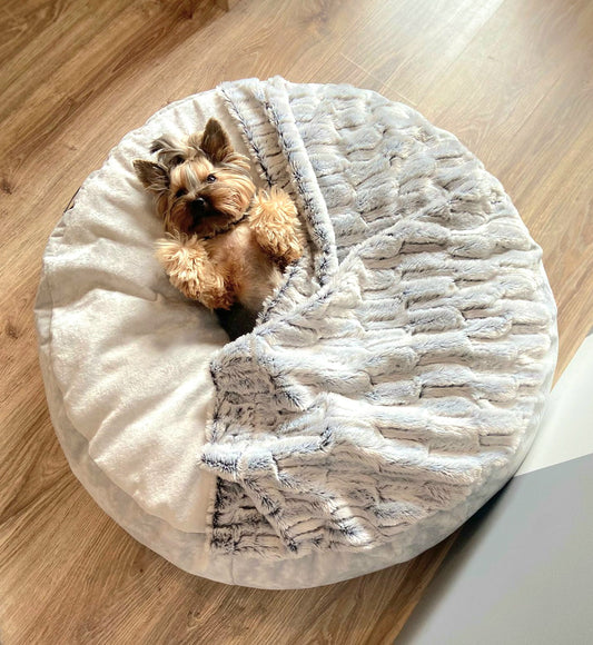 Pufka- norka z kocykiem, legowisko dla psa